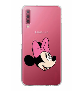 Samsung Galaxy A7 2018  Kamera Korumalı  Kapak Minnie Mouse Tasarımlı  Şeffaf Kılıf