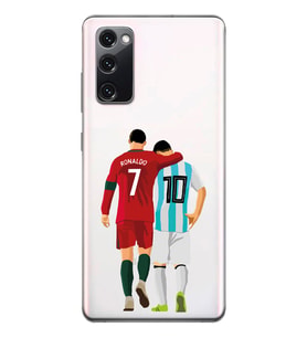 Samsung Galaxy S20 FE Uyumlu Lionel Messi ve Cristiano Ronaldo Desenli Şeffaf Telefon Kılıfı