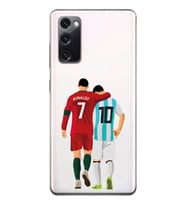 Samsung Galaxy S20 FE Uyumlu Lionel Messi ve Cristiano Ronaldo Desenli Şeffaf Telefon Kılıfı