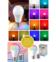 Rgb Uzaktan Kumandalı Led Lamba Ambiyans Aydınlatma Renk Değiştiren Ampul Led
