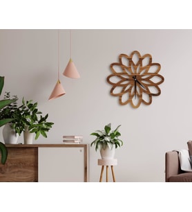 BK Home Dekoratif 45cm Ahşap Duvar Saati-48 (Beyaz)