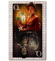 Cakapuzzle İskambil Kağıdı Kadın Ölüm Hayelet Görseli Puzzle Yapboz MDF (Ahşap) (120 Parça)