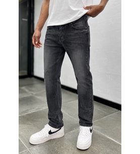 Erkek Gri Regular Kot Pantolon Likralı