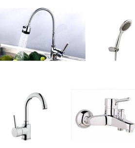 ARÇE Delta Spiralli Evye + Lavabo + Banyo Bataryası + Duş Takımı