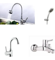 ARÇE Delta Spiralli Evye + Lavabo + Banyo Bataryası + Duş Takımı