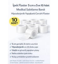 İpek Flaster 5 cm x 5 m 10 Adet Medikal Sabitleme Bandı Hipoalerjenik Yapışkanlı Cerrahi Flaster