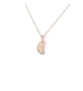 Kişiye Özel Minimalist Karpuz Dilimi Model Kolye 925K Gümüş (Rose)