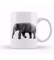 Geometric Animal Female Elephant Kupa Bardak Porselen