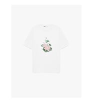 Koton Nilüfer Çiçek Baskılı Beyaz Kadın T-Shirt 6SAK50087EK