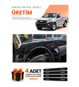 ISUZU D-MAX (2012-2019) Uyumlu Torpido Koruma Örtüsü Oto Kılıfı - Siyah