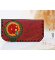 Küçük Prens Figürlü Büyük Cüzdan Etnik Bohem Retro Vintage Style - BORDO