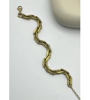 Çelik Gold Tasarım Bileklik - 25-blk130