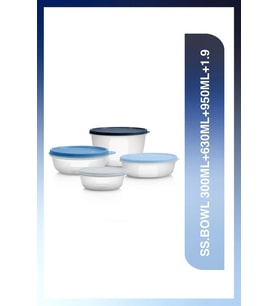 Tupperware mucize saklama kabı 4 lü SS.BOWL 300ML + 630ML + 950ML+ 1.9 LT