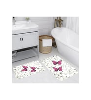 Rovigo Home Dijital Baskılı 2'li Banyo paspas Takımı RVG5071 (Pembe)