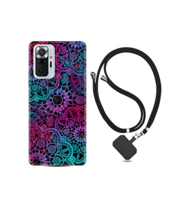 Xiaomi Redmi Note 10s Kılıf Silikon Ipli Boyun Askılı Desenli Colurful Mandala 1667