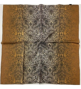 Mandala Desen Elegante Seri Eşarp Eşarp Askısı ile Birlikte 100x100 cm Taba Krem