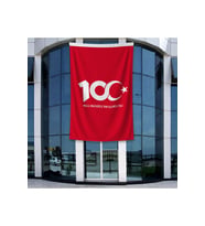 Kırmızı Türkiye Cumhuryetinin 100.Yılı Poster Bayrak Raşel Kumal 4x6 metre ATA53