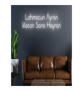 Lahmacun Ayran Kocan Sana Hayran Yazılı Neon Tabela