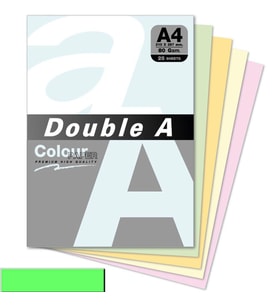 Double A Renkli Kağıt A4 80 GR Pastel Zümrüt Yeşili (25 Adet Yeşil Kağıt)