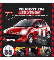 Peugeot 206 1996-2011 Uzun Far Uyumlu Şimşek Etkili Led Xenon Premium Series H7