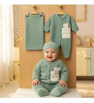 KIZ BEBEK JAKARLI WELSOFT  TULUM ZIBIN BERE VE BATTANİYELİ 5 Lİ TAKIM (Yeşil)