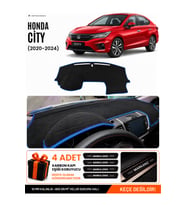 HONDA CITY (2020-2024) Uyumlu Torpido Örtüsü Torpido Kılıfı - Siyah Mavi