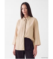 LCW STUDIO Bej Oversize Kadın Gömlek