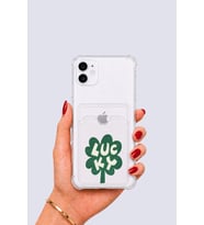 iPhone 11 Kartlıklı Lucky Yonca Desenli Kılıf - HUOBPS5534-8256