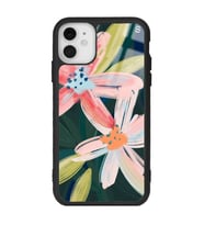 iPhone 11 Suluboya Çiçek Tasarımlı Glossy Telefon Kılıfı