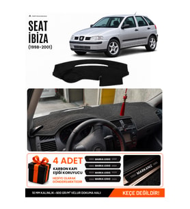 SEAT IBIZA (1998-2001) Uyumlu Torpido Örtüsü Torpido Kılıfı - Siyah