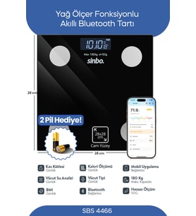 Bluetooth Dijital Kilo ve Vücut Kitle Endeksi Tartısı