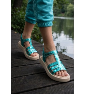 Cool Gümüş Cırt Bantlı Yumuşak Rahat Tabanlı Kız Çocuk Sandalet Queen F