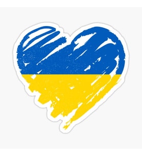 Ukrayna Ukraine Kalp Şekli  Araba Leptop Sticker Yapıştırma 18CM