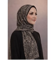 Mavi İpek Siyah Beyaz Serisi Soft Pamuk Şal D4