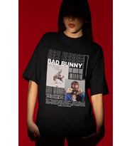 Tasarım Bad Bunny Rapper Şarkıcı Baskılı Unisex Oversize Tişört