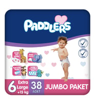 Paddlers Bebek Bezi 6 Numara X-Large (15+ Kg) 38 Adet – Jumbo Paket