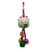 Feng Shui Maneki Neko Şans Kedisi Yeşil No.3 (Karışık)
