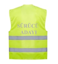 SÜRÜCÜ ADAYI Yazılı Sarı Renk Reflektörlü İkaz Yeleği x 3 Adet