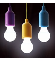 İPLİ ÇEK BIRAK PİLLİ LED AMPUL BEYAZ IŞIK E27 DUY İPLİ ÇEK YAK LAMBA MOR PULL CORD LIGHT CH-6088
