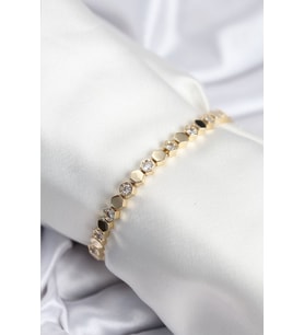 Pirinç VIP Seri Gold Renk Petek Model Kadın Bileklik - TJ-BB7925