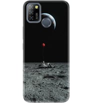 Infinix Smart 5 Kılıf Silikon Desen Astronoot Red Baloon 1608