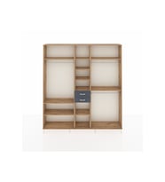 Arges Dolap 10 Raflı 2 Çekmeceli 3 Askılı 220x30x243 Çam-Çam/Antrasit