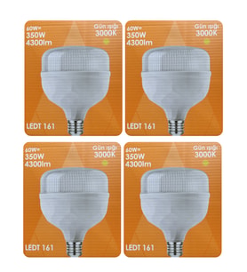 (4 Adet) Osaka 60W (350W) Sarı Işık E27 Duylu (Kalın Duy) Led Torch Ampul