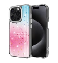 Vendas iPhone 15 Pro Max Kılıf Simli Desenli Parlak Zore Task Kapak (Pembe)