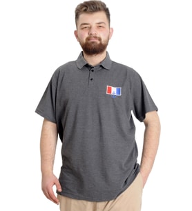 Mode XL Büyük Beden Erkek T-shirt Polo ABSOLUTE DESTINY 23335 Antramelanj