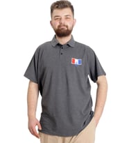 Mode XL Büyük Beden Erkek T-shirt Polo ABSOLUTE DESTINY 23335 Antramelanj