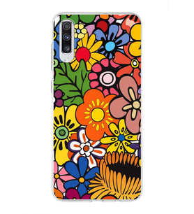 PrintiFy Samsung Galaxy A70s ile Uyumlu 1mm Slim Fit Retro Colors 2 Baskılı Şeffaf  Kılıf