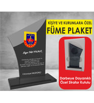 Füme Kristal Plaket - Kişi ve Kurumlara Özel + Darbeye Dayanıklı Strafor Kutu İle Gönderilecektir