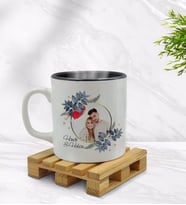 BK Gift Kişiye Özel İsimli Fotoğraflı İçi Siyah Renkli Kupa Bardak Model 34