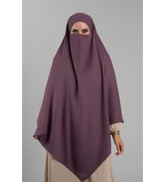 Mor Pratik Hazır Geçmeli Tesettür Eşarp Krep Bağcıklı Sufle Hijab 2313_22